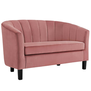 ModwayModway Prospect Channel Tufted Performance Velvet Loveseat and Armchair Set EEI-4146 EEI-4146-DUS-SET- BetterPatio.com