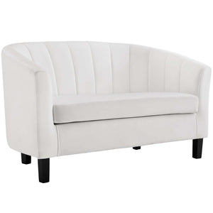 ModwayModway Prospect Channel Tufted Performance Velvet Loveseat and Armchair Set EEI-4146 EEI-4146-WHI-SET- BetterPatio.com