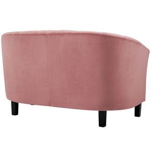 ModwayModway Prospect Channel Tufted Performance Velvet Loveseat EEI-3137 EEI-3137-DUS- BetterPatio.com