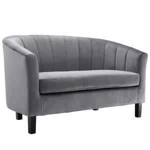 ModwayModway Prospect Channel Tufted Performance Velvet Loveseat EEI-3137 EEI-3137-GRY- BetterPatio.com