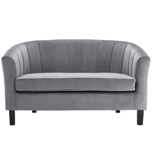 ModwayModway Prospect Channel Tufted Performance Velvet Loveseat EEI-3137 EEI-3137-GRY- BetterPatio.com