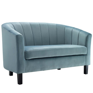 ModwayModway Prospect Channel Tufted Performance Velvet Loveseat EEI-3137 EEI-3137-LBU- BetterPatio.com