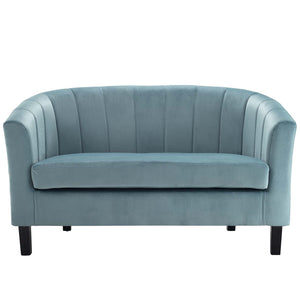 ModwayModway Prospect Channel Tufted Performance Velvet Loveseat EEI-3137 EEI-3137-LBU- BetterPatio.com