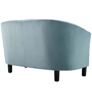 ModwayModway Prospect Channel Tufted Performance Velvet Loveseat EEI-3137 EEI-3137-LBU- BetterPatio.com