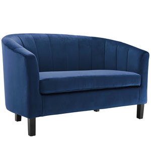 ModwayModway Prospect Channel Tufted Performance Velvet Loveseat EEI-3137 EEI-3137-NAV- BetterPatio.com