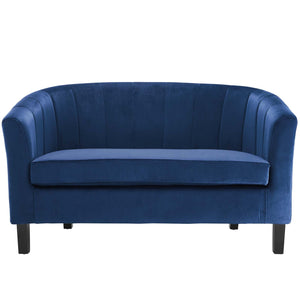 ModwayModway Prospect Channel Tufted Performance Velvet Loveseat EEI-3137 EEI-3137-NAV- BetterPatio.com