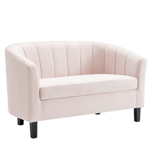 ModwayModway Prospect Channel Tufted Performance Velvet Loveseat EEI-3137 EEI-3137-PNK- BetterPatio.com