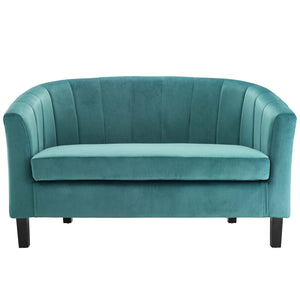 ModwayModway Prospect Channel Tufted Performance Velvet Loveseat EEI-3137 EEI-3137-TEA- BetterPatio.com