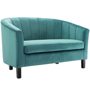 ModwayModway Prospect Channel Tufted Performance Velvet Loveseat EEI-3137 EEI-3137-TEA- BetterPatio.com