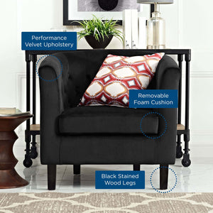 ModwayModway Prospect Performance Velvet Armchair EEI-2613 EEI-2613-BLK- BetterPatio.com