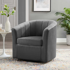 ModwayModway Prospect Performance Velvet Swivel Armchair EEI-4139 EEI-4139-CHA- BetterPatio.com