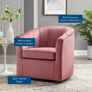 ModwayModway Prospect Performance Velvet Swivel Armchair EEI-4139 EEI-4139-DUS- BetterPatio.com