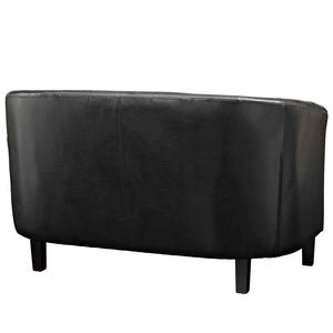 ModwayModway Prospect Upholstered Vinyl Loveseat EEI-1043 EEI-1043-BLK- BetterPatio.com