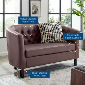 ModwayModway Prospect Upholstered Vinyl Loveseat EEI-1043 EEI-1043-BRN- BetterPatio.com