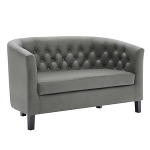 ModwayModway Prospect Upholstered Vinyl Loveseat EEI-1043 EEI-1043-GRY- BetterPatio.com