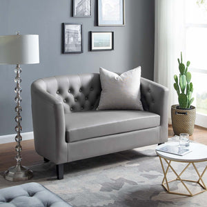 ModwayModway Prospect Upholstered Vinyl Loveseat EEI-1043 EEI-1043-GRY- BetterPatio.com