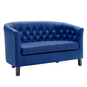 ModwayModway Prospect Upholstered Vinyl Loveseat EEI-1043 EEI-1043-NAV- BetterPatio.com