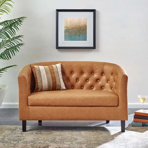 ModwayModway Prospect Upholstered Vinyl Loveseat EEI-1043 EEI-1043-TAN- BetterPatio.com