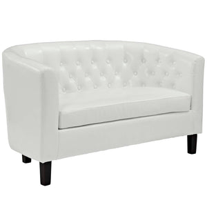 ModwayModway Prospect Upholstered Vinyl Loveseat EEI-1043 EEI-1043-WHI- BetterPatio.com