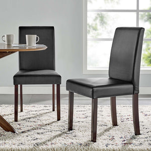 ModwayModway Prosper Faux Leather Dining Side Chair Set of 2 EEI-3617 EEI-3617-BLK- BetterPatio.com