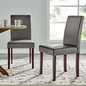 ModwayModway Prosper Faux Leather Dining Side Chair Set of 2 EEI-3617 EEI-3617-GRY- BetterPatio.com