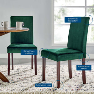 ModwayModway Prosper Upholstered Velvet Dining Side Chair Set of 2 EEI-3619 EEI-3619-GRN- BetterPatio.com