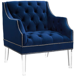 ModwayModway Proverbial Tufted Button Accent Performance Velvet Armchair EEI-3413 EEI-3413-NAV- BetterPatio.com