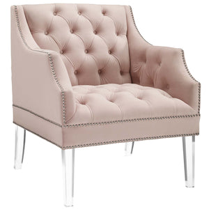 ModwayModway Proverbial Tufted Button Accent Performance Velvet Armchair EEI-3413 EEI-3413-PNK- BetterPatio.com