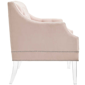 ModwayModway Proverbial Tufted Button Accent Performance Velvet Armchair EEI-3413 EEI-3413-PNK- BetterPatio.com