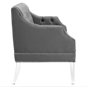 ModwayModway Proverbial Tufted Performance Velvet Loveseat EEI-4327 EEI-4327-GRY- BetterPatio.com