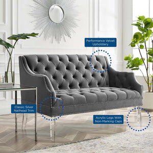 ModwayModway Proverbial Tufted Performance Velvet Loveseat EEI-4327 EEI-4327-GRY- BetterPatio.com