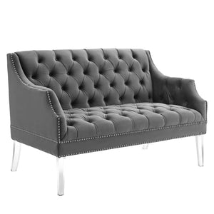 ModwayModway Proverbial Tufted Performance Velvet Loveseat EEI-4327 EEI-4327-GRY- BetterPatio.com