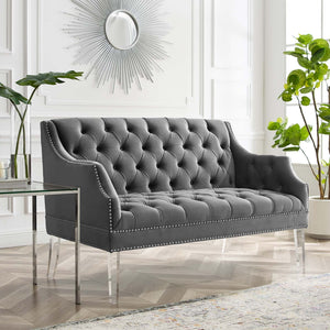 ModwayModway Proverbial Tufted Performance Velvet Loveseat EEI-4327 EEI-4327-GRY- BetterPatio.com