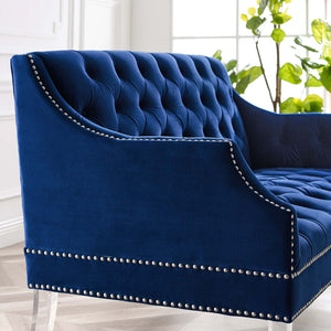 ModwayModway Proverbial Tufted Performance Velvet Loveseat EEI-4327 EEI-4327-NAV- BetterPatio.com