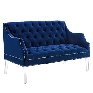 ModwayModway Proverbial Tufted Performance Velvet Loveseat EEI-4327 EEI-4327-NAV- BetterPatio.com