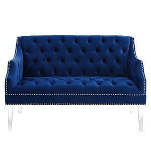 ModwayModway Proverbial Tufted Performance Velvet Loveseat EEI-4327 EEI-4327-NAV- BetterPatio.com