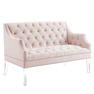 ModwayModway Proverbial Tufted Performance Velvet Loveseat EEI-4327 EEI-4327-PNK- BetterPatio.com