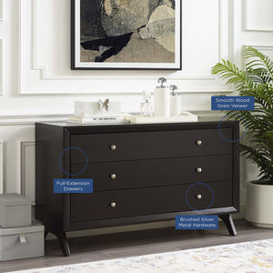 ModwayModway Providence Three-Drawer Dresser or Stand MOD-6059 MOD-6059-WAL- BetterPatio.com