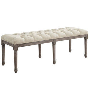 ModwayModway Province French Vintage Upholstered Fabric Bench EEI-3368 EEI-3368-BEI- BetterPatio.com