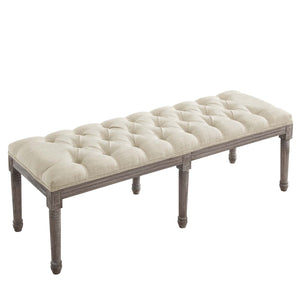 ModwayModway Province French Vintage Upholstered Fabric Bench EEI-3368 EEI-3368-BEI- BetterPatio.com