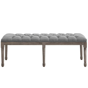 ModwayModway Province French Vintage Upholstered Fabric Bench EEI-3368 EEI-3368-LGR- BetterPatio.com