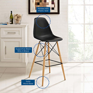 ModwayModway Pyramid Bar Stool EEI-1701 EEI-1701-BLK- BetterPatio.com