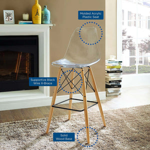 ModwayModway Pyramid Bar Stool EEI-1701 EEI-1701-CLR- BetterPatio.com