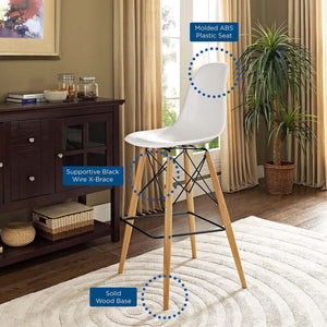 ModwayModway Pyramid Bar Stool EEI-1701 EEI-1701-WHI- BetterPatio.com