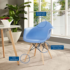 ModwayModway Pyramid Dining Armchair EEI-182 EEI-182-BLU- BetterPatio.com