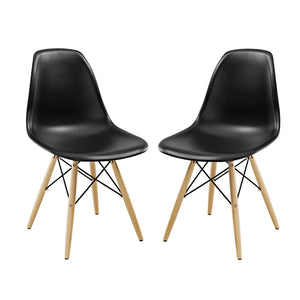 ModwayModway Pyramid Dining Side Chairs Set of 2 EEI-928 EEI-928-BLK- BetterPatio.com