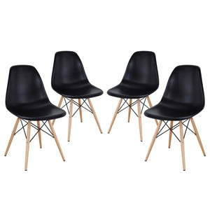 ModwayModway Pyramid Dining Side Chairs Set of 4 EEI-1316 EEI-1316-BLK- BetterPatio.com