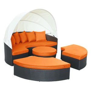 ModwayModway Quest Canopy Outdoor Patio Daybed EEI-983 EEI-983-EXP-ORA-SET- BetterPatio.com