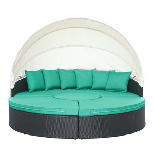 ModwayModway Quest Canopy Outdoor Patio Daybed EEI-983 EEI-983-EXP-TRQ-SET- BetterPatio.com