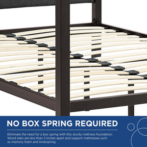 ModwayModway Raina Queen Canopy Bed Frame MOD-5570 MOD-5570-BRN-GRY- BetterPatio.com